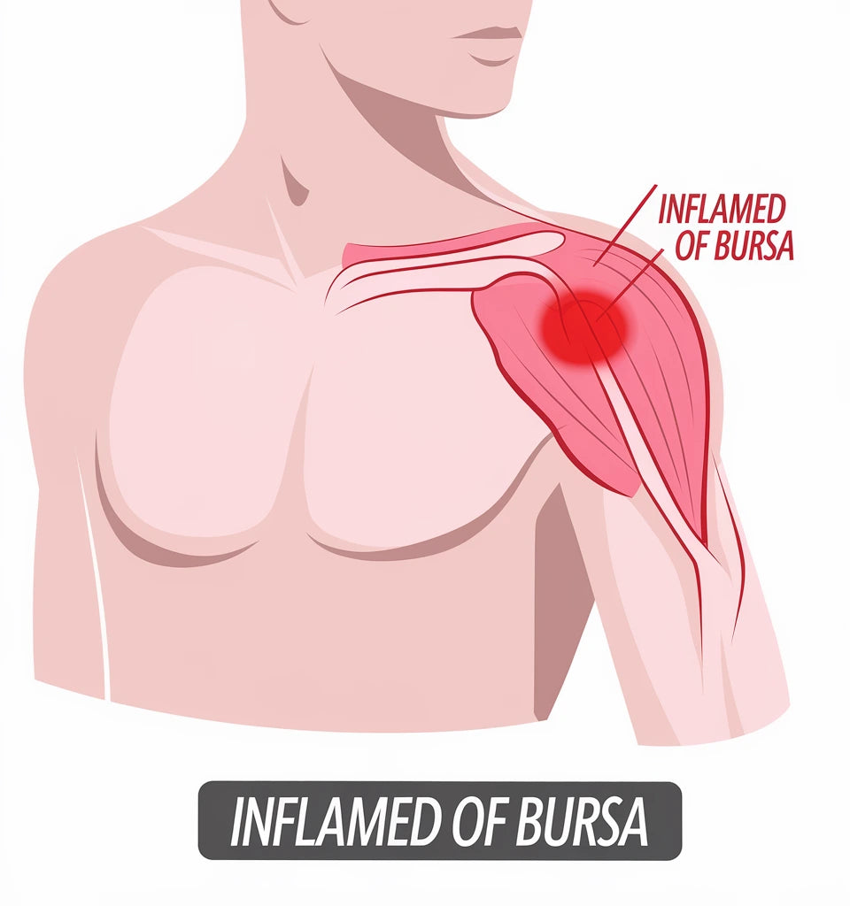 Inflammation i axeln innebär att axelleden blir svullen
