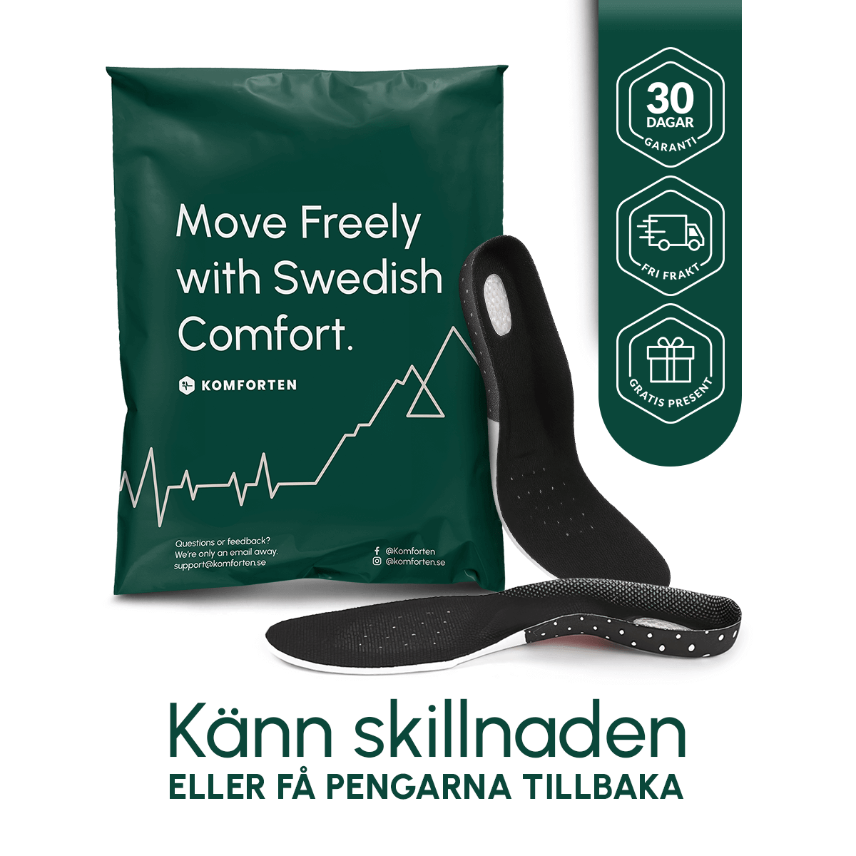 Skokomforten™ Ortopediska Skoinlägg och Pronationsstöd - Komforten