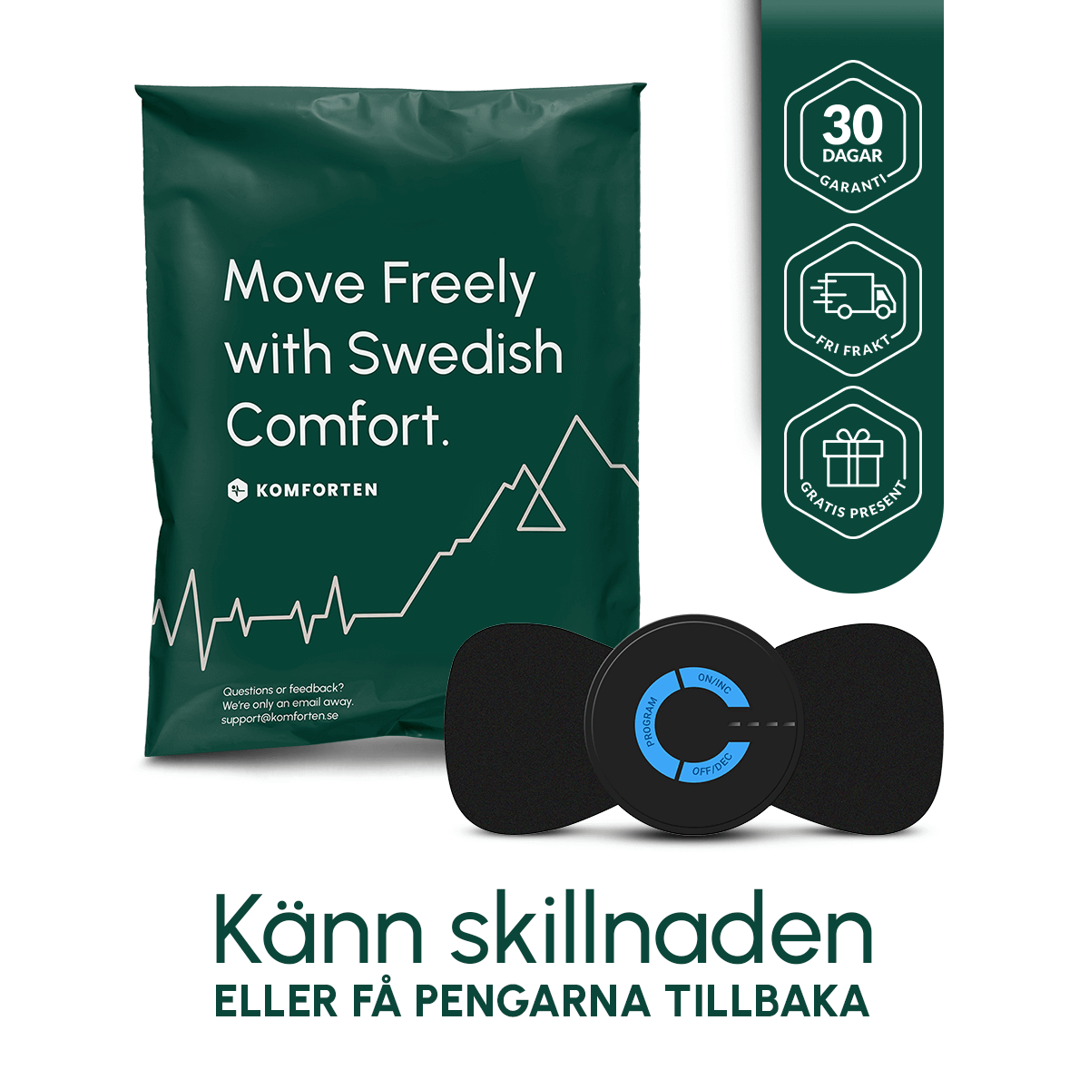 TENSKomforten™ EMS Massager för Muskelstimulation - Komforten